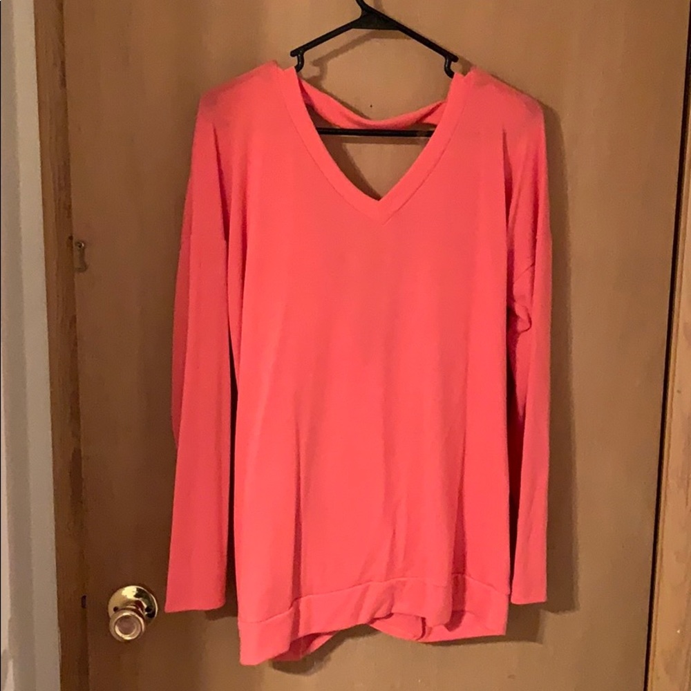 Long sleeve open back sweater